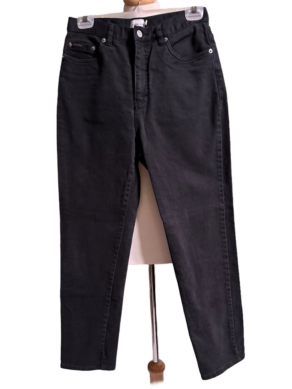 Vintage Calvin Klein Black High Rise Straight Leg Jeans Size 8 (Style ZD91D114S)